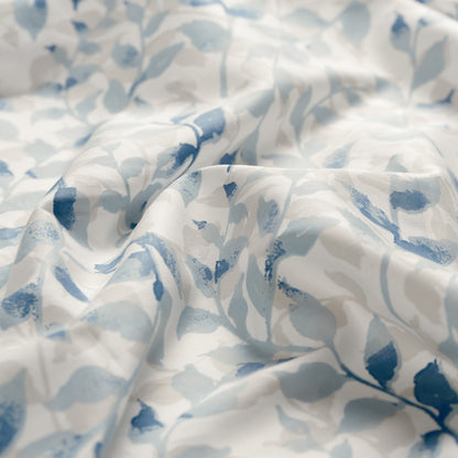 100% Organic Cotton Blue Botanical Leaves Print Sheet Set