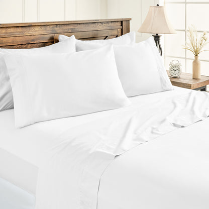 100% Organic Cotton Solid Color White Sheet Set